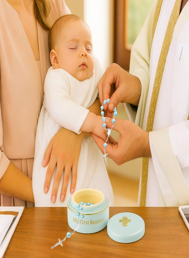 TBTFW My First Rosary, Baptism Rosary for Boys and Ceramic Keepsake Box, Shower Rosary Beads, Used for Newborn Baptism Ceremony(Blue) - Image 5
